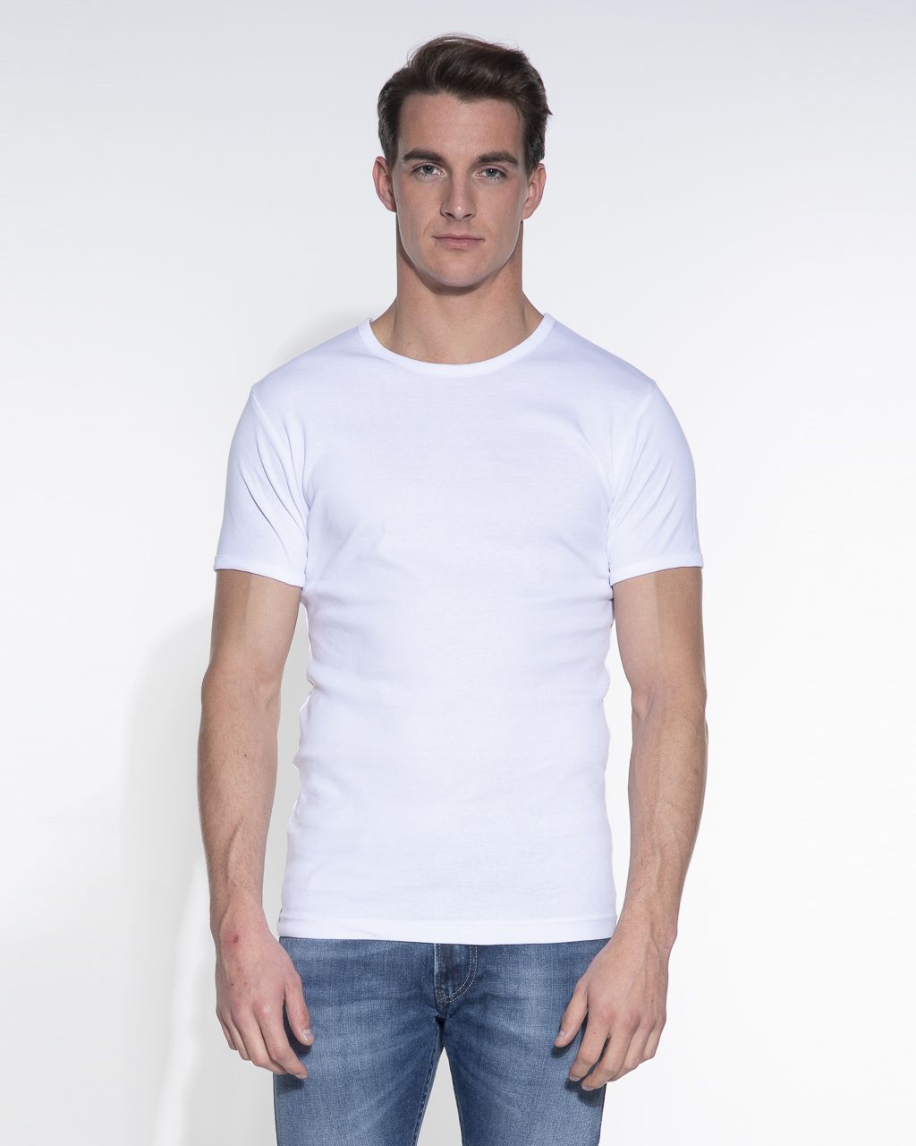 Garage Slim fit T-shirt Ronde hals Wit 014014-01-L