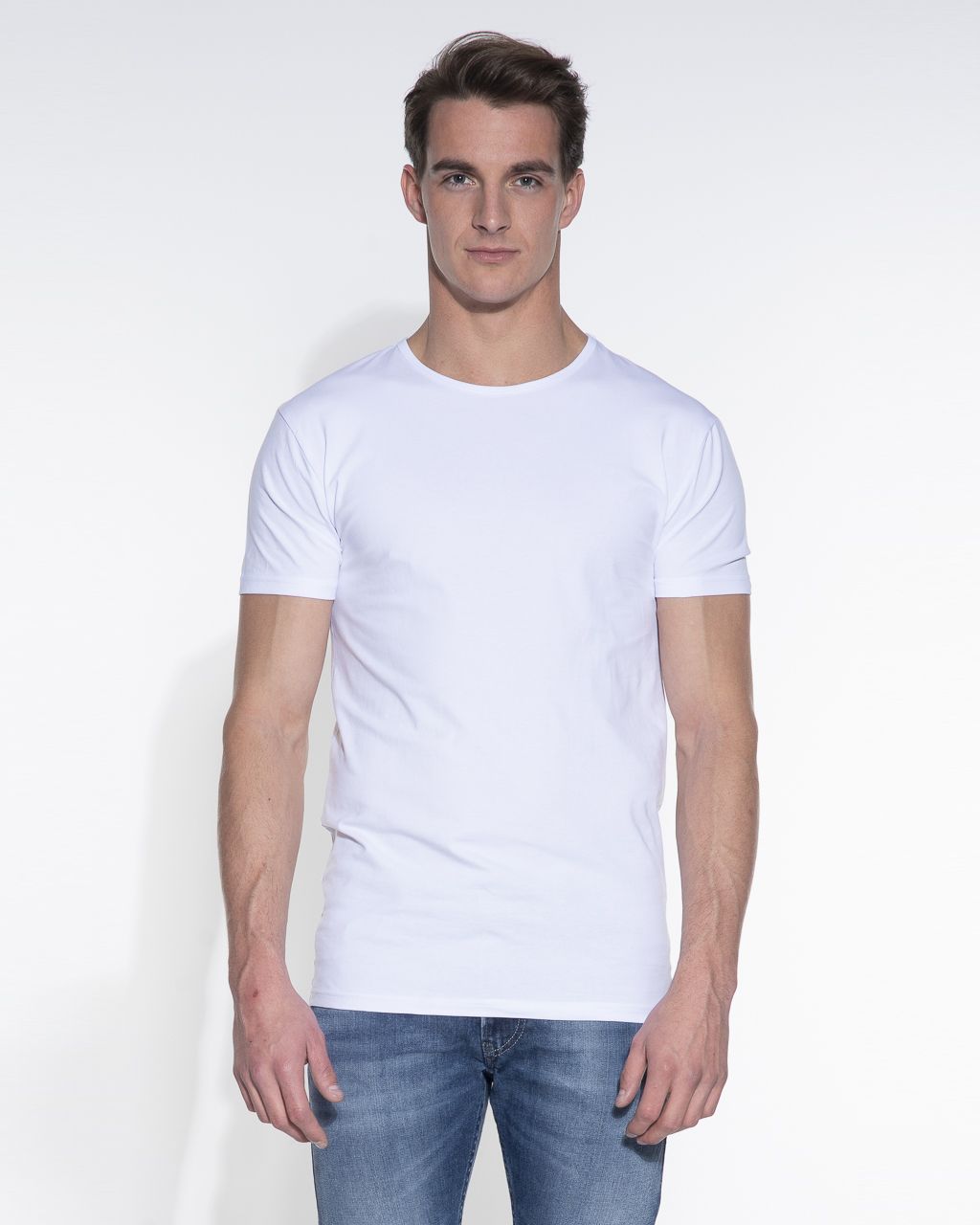Garage Slim fit T-shirt Ronde hals Wit 014016-01-L