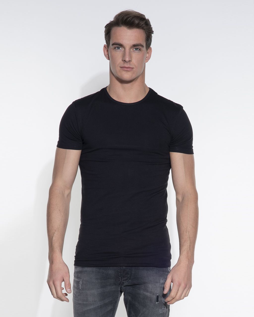 Garage Slim fit T-shirt Ronde hals Zwart 014016-10-L
