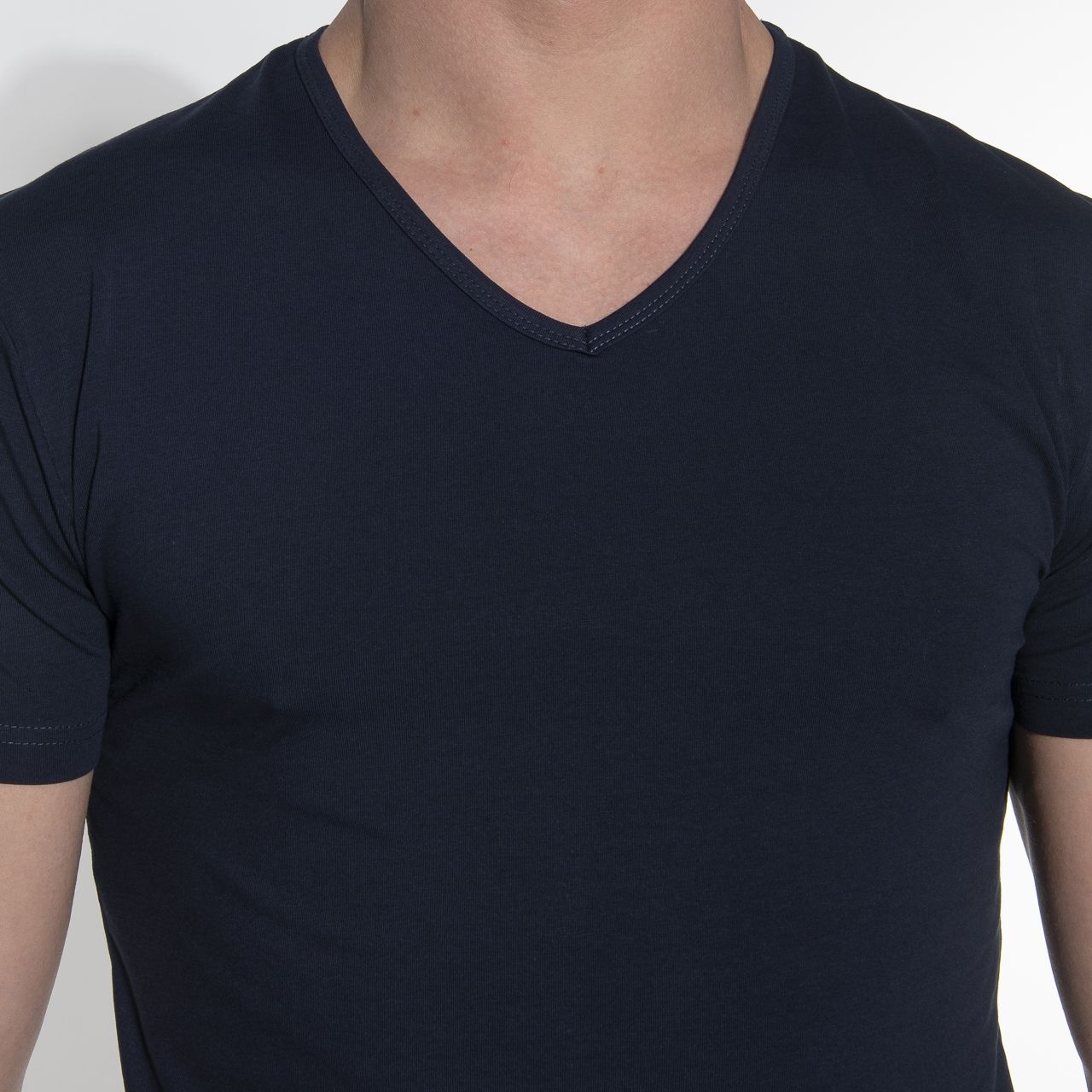 Garage Slim fit T-shirt V-hals Donker blauw 014017-31-L
