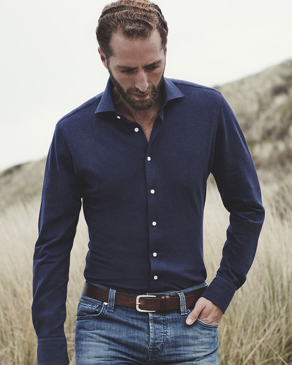 Knitted overhemd top
