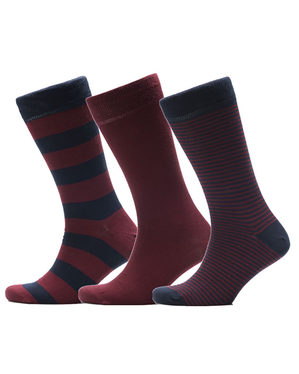 Campbell Classic Sokken 3-pack -  Bordo Bordeaux streep 032512-90-3942