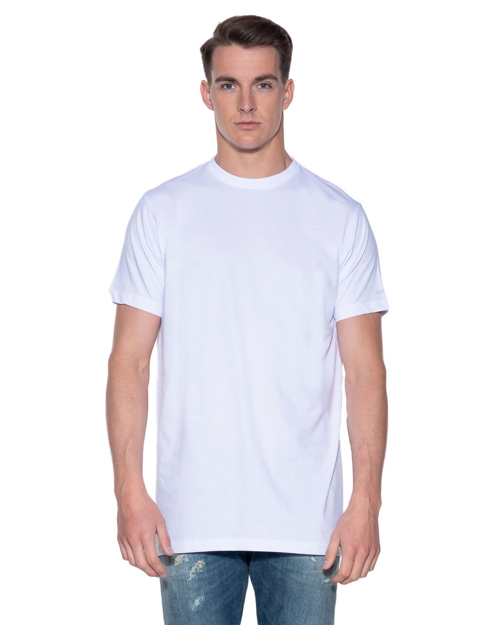 Slater Regular fit Extra long T-shirt Ronde hals Wit 038184-01-4XL