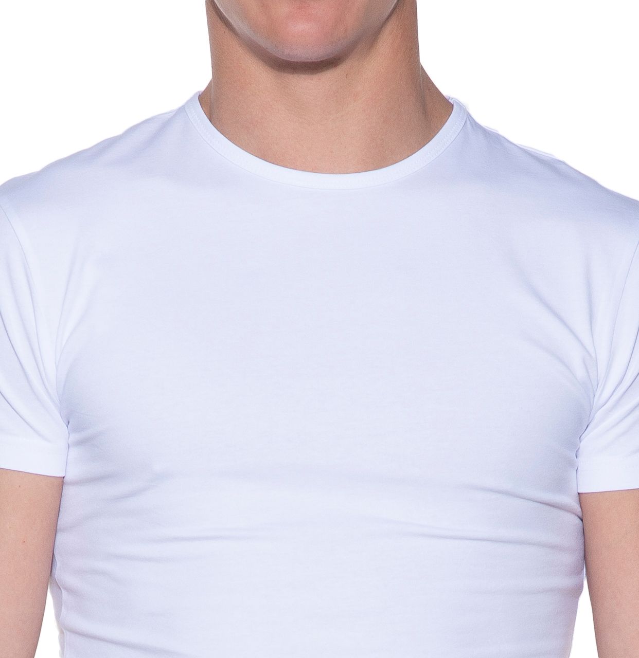 Slater Stretch T-shirt Ronde hals 2-pack Wit 038185-01-L