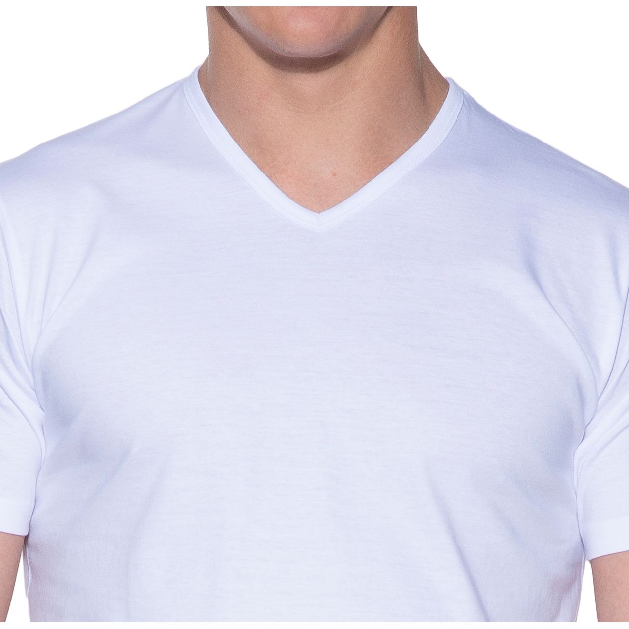 Slater Regular fit Extra long T-shirt V-hals Wit 038191-01-4XL
