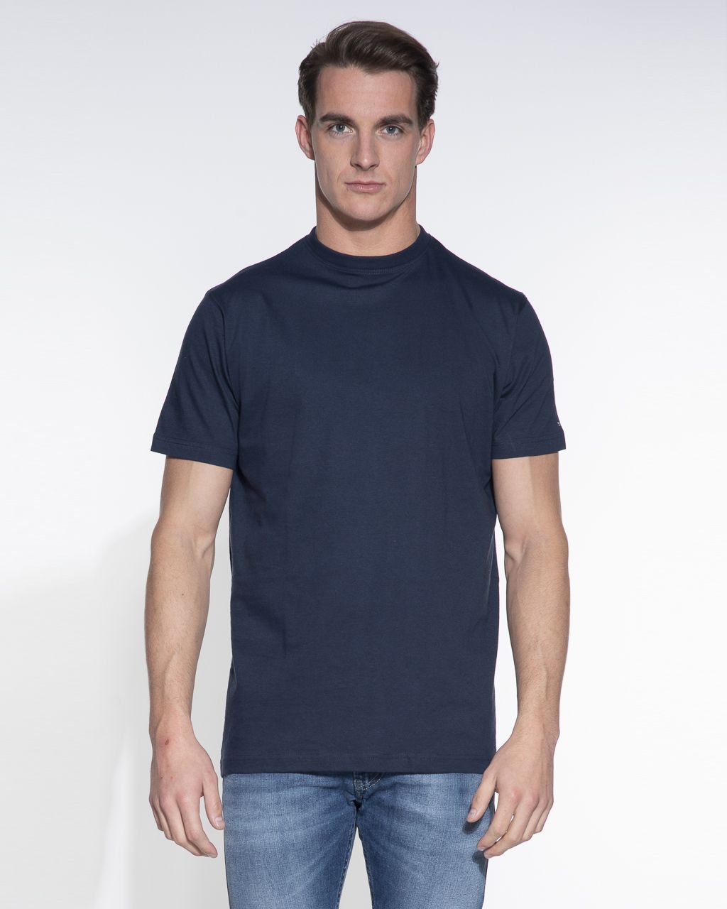 Slater Regular fit T-shirt Ronde hals 2-pack Donker blauw 044469-000-L
