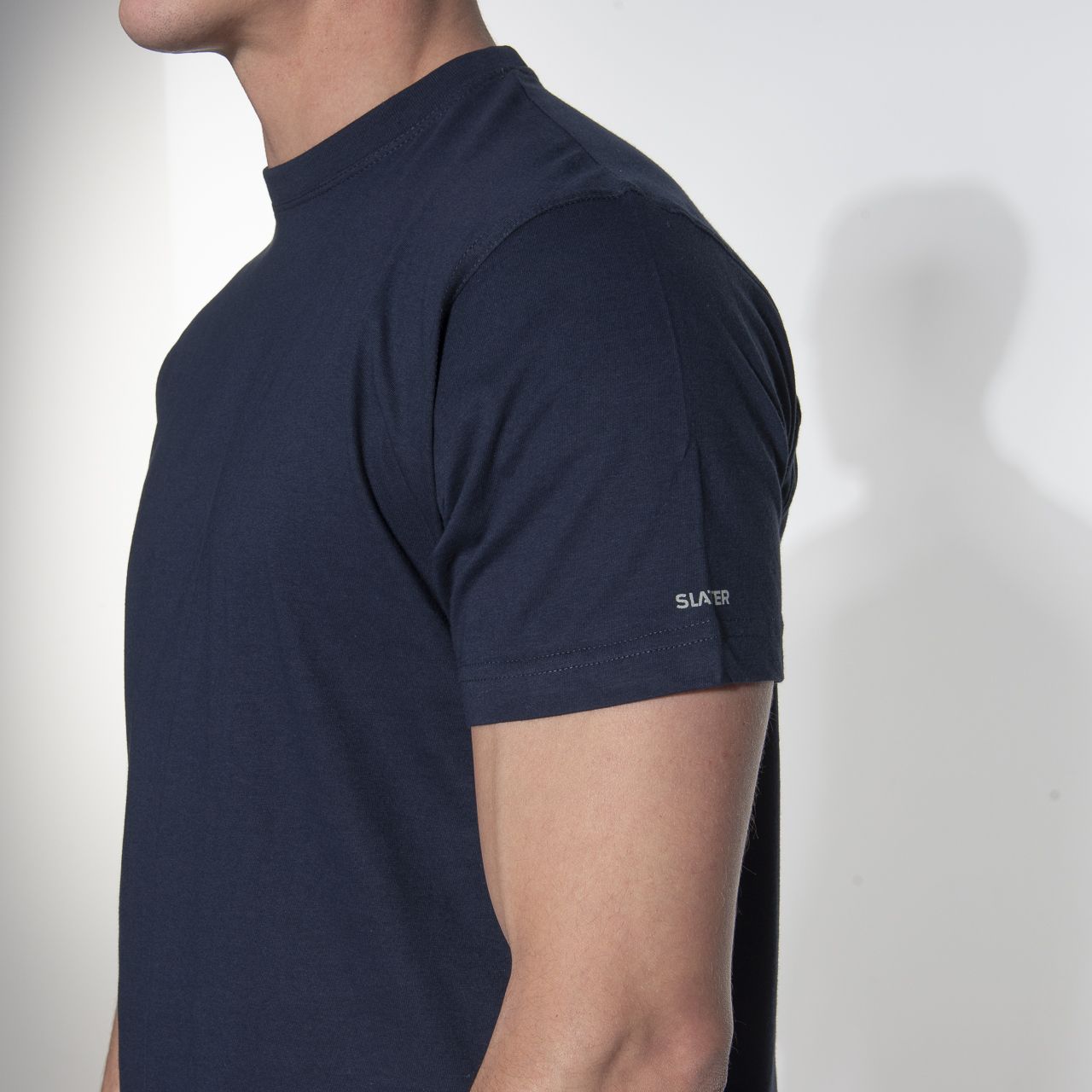 Slater Regular fit T-shirt Ronde hals 2-pack Donker blauw 044469-000-L
