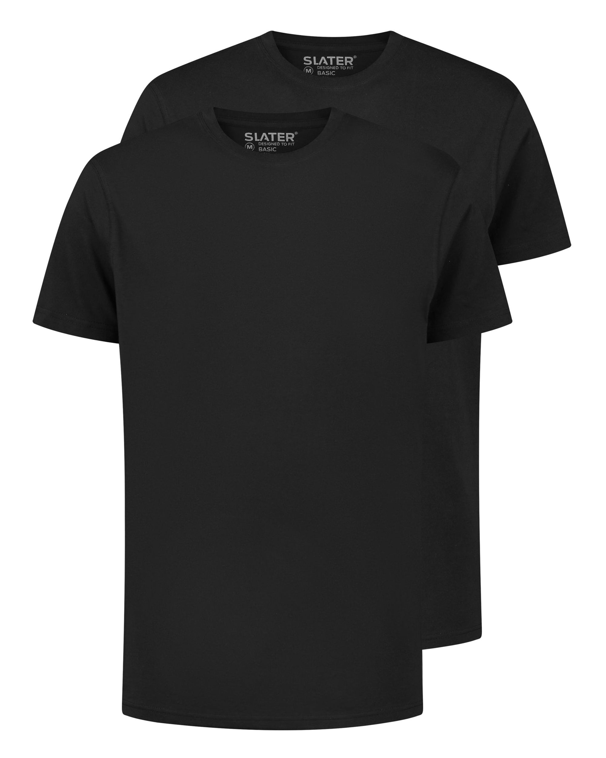 Slater Regular fit T-shirt Ronde hals 2-pack Zwart 044470-000-L