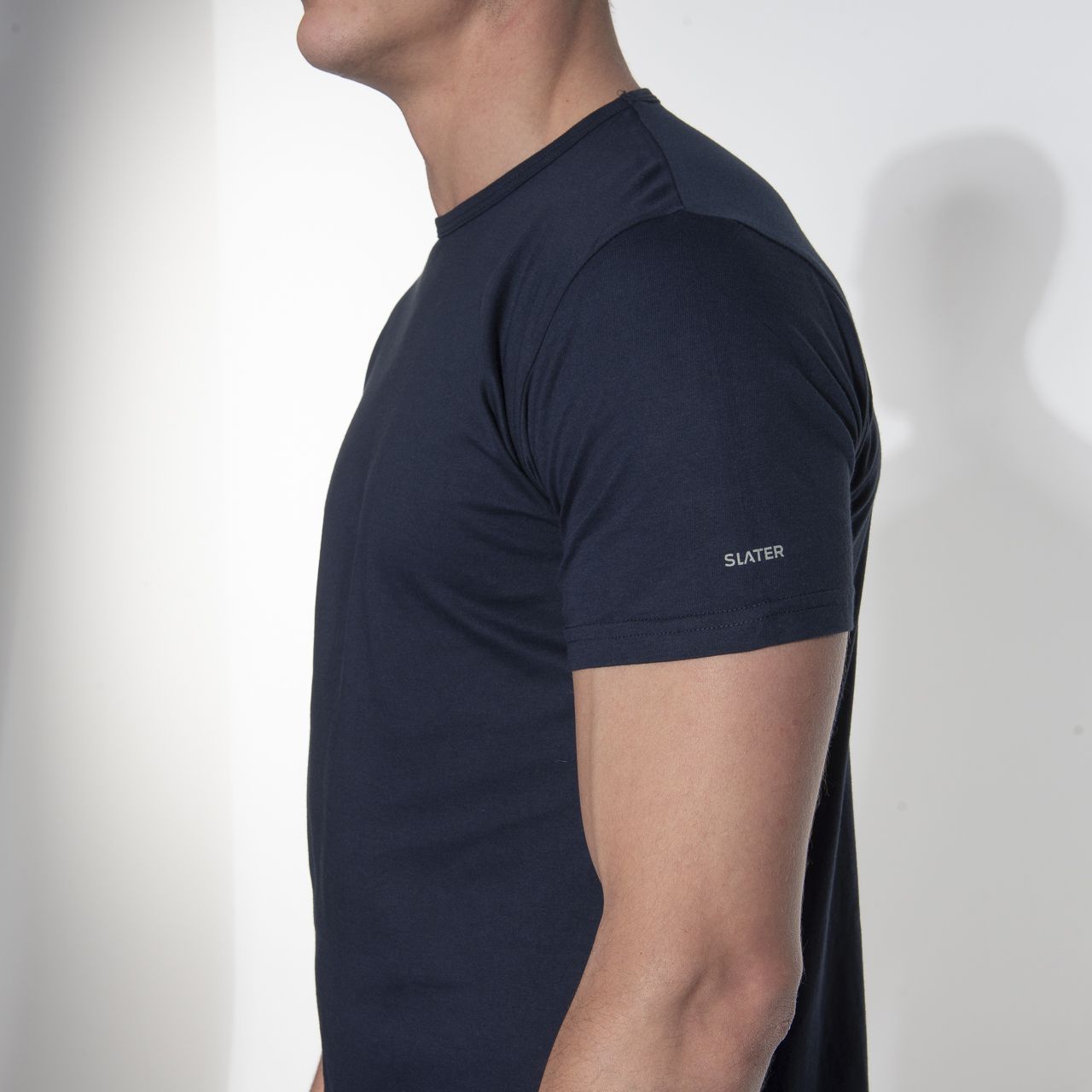 Slater Regular fit T-shirt Ronde hals 2-pack Donker blauw 044475-000-L