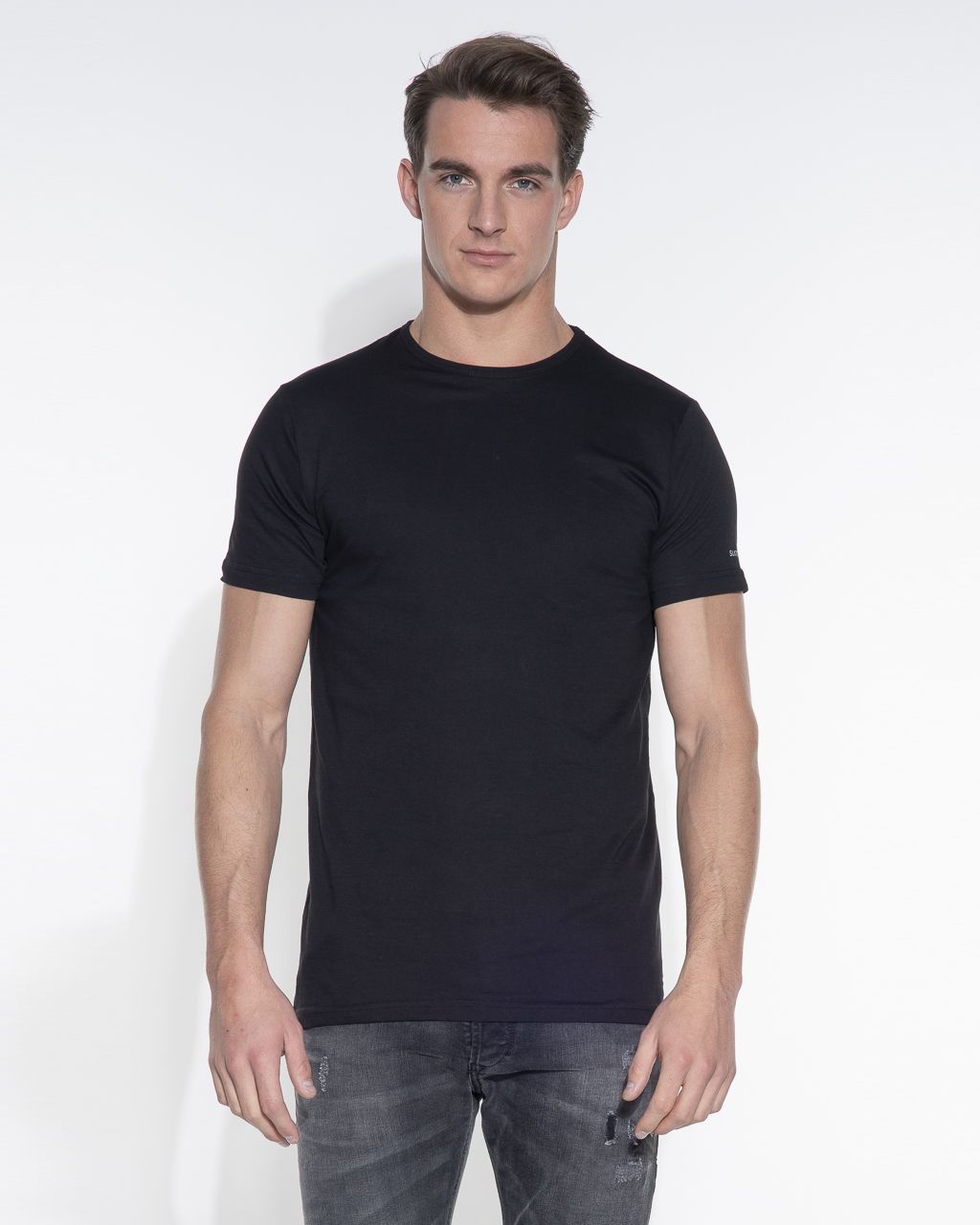 Slater Regular fit T-shirt Ronde hals 2-pack Zwart 044476-000-L