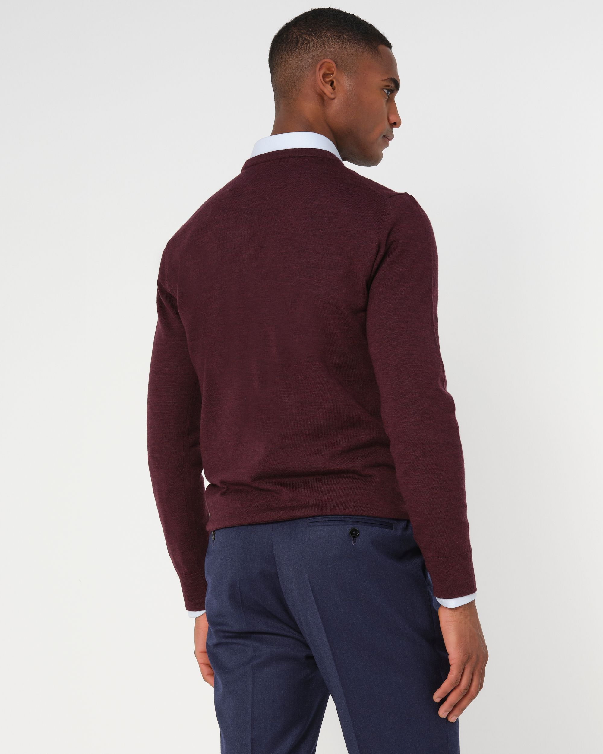 Dutch Dandies Connery Trui ronde hals Bordeaux uni 044525-010-L