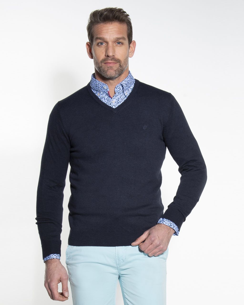 Campbell Trui V-hals Donkerblauw 044530-001-L