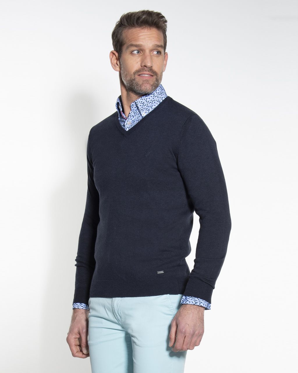 Campbell Trui V-hals Donkerblauw 044530-001-L