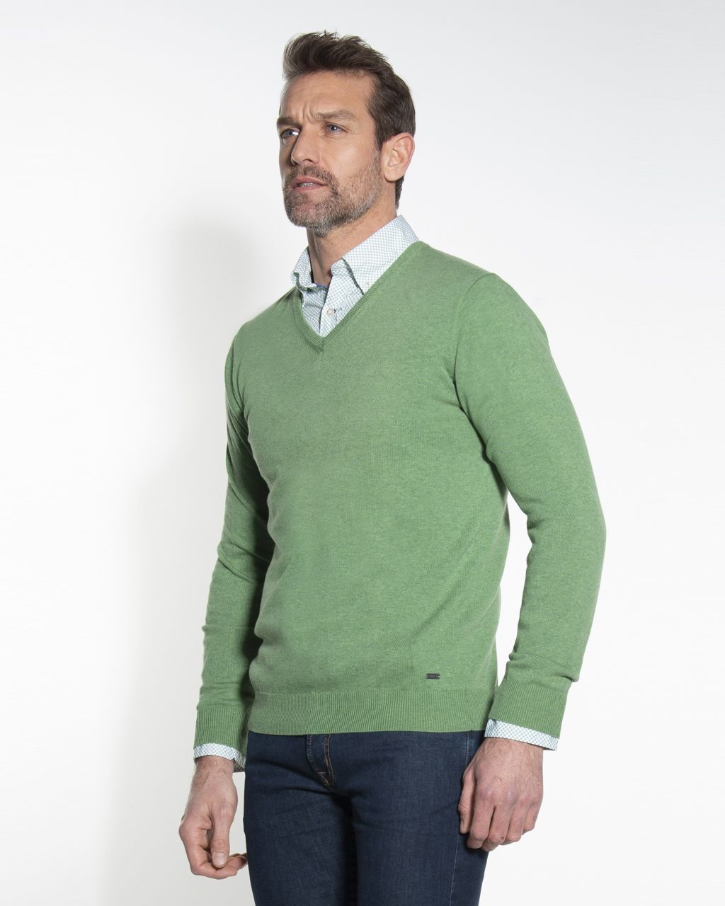 Campbell Trui V-hals Lichtgroen 044530-420-L