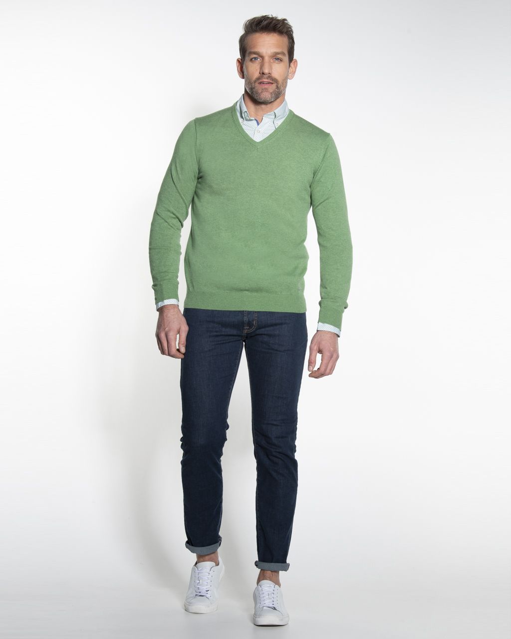 Campbell Trui V-hals Lichtgroen 044530-420-L