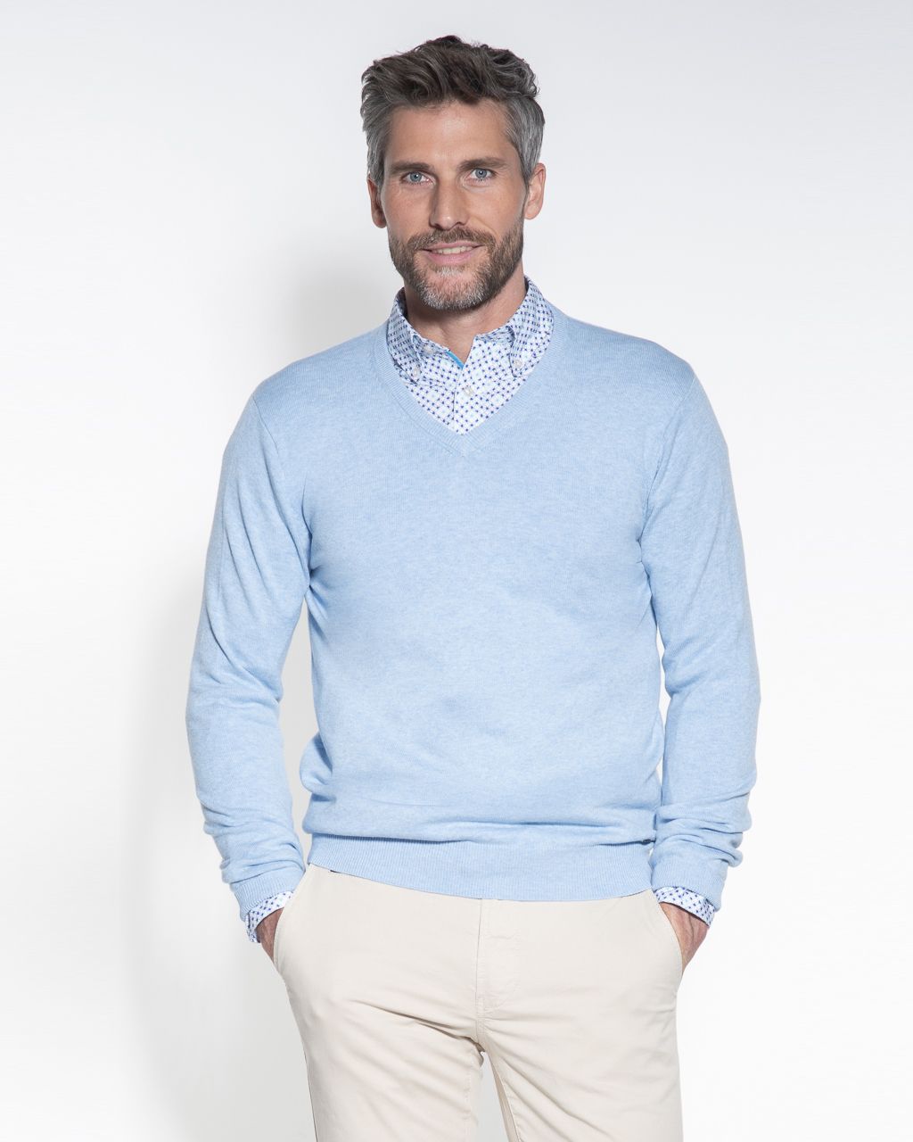 Campbell Trui V-hals Lichtblauw 044530-310-L