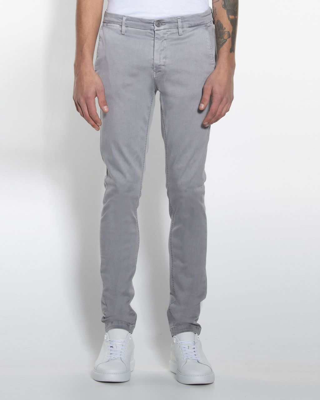 Replay Zeumar Hyperflex Chino Midden grijs uni 045739-009-28