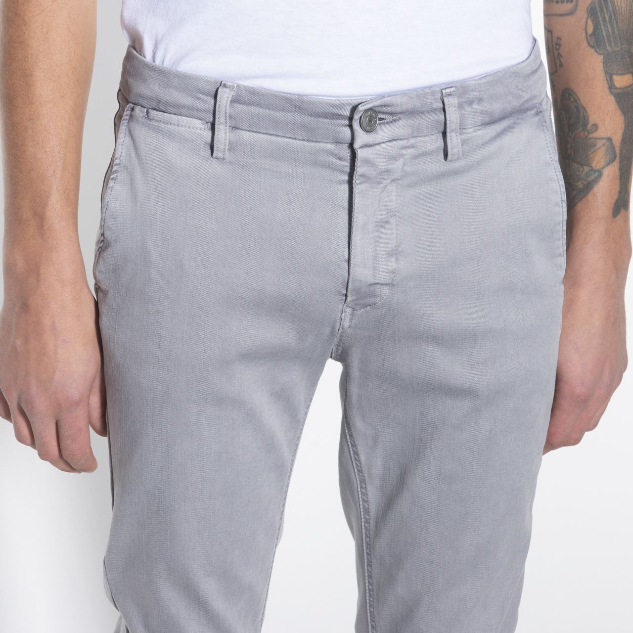 Replay Zeumar Hyperflex Chino Midden grijs uni 045739-009-28