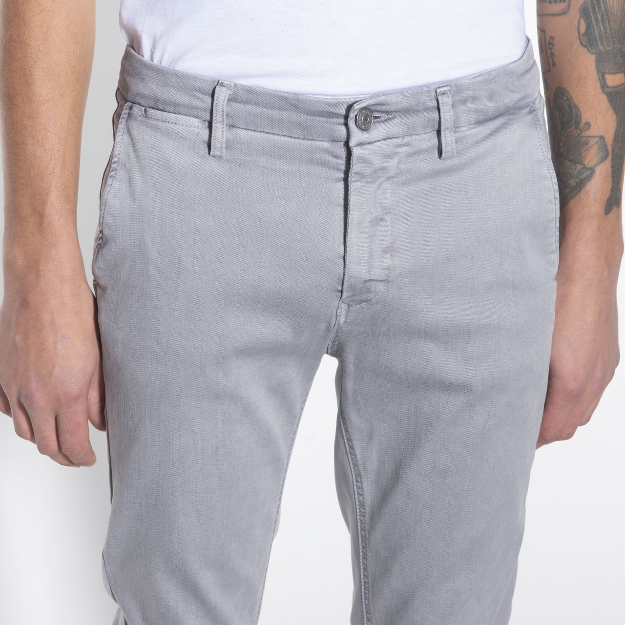 Replay Zeumar Hyperflex Chino Midden grijs uni 045739-009-28