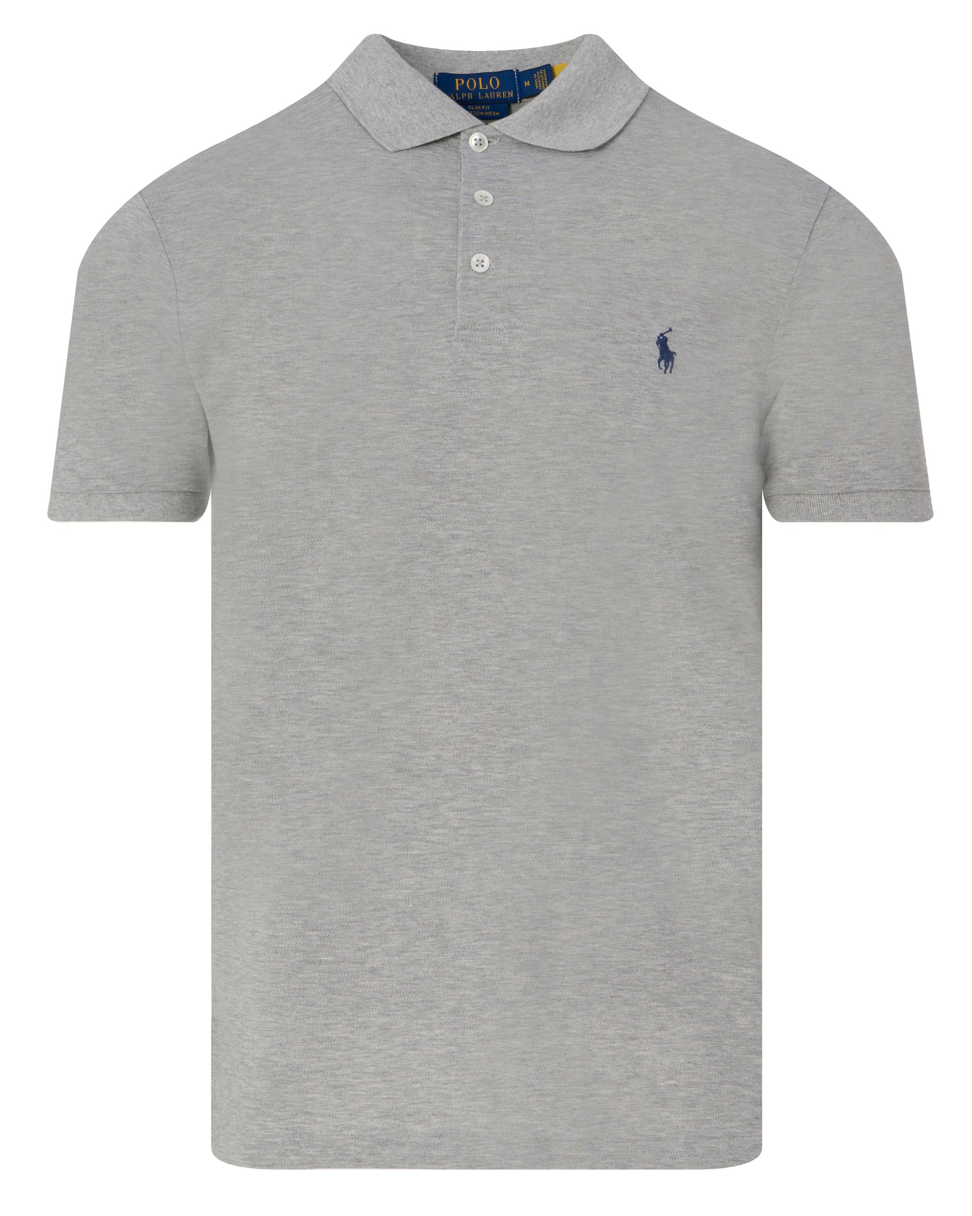 Polo Ralph Lauren Slim Fit Stretch Mesh Polo KM Donkergrijs uni 047432-001-L