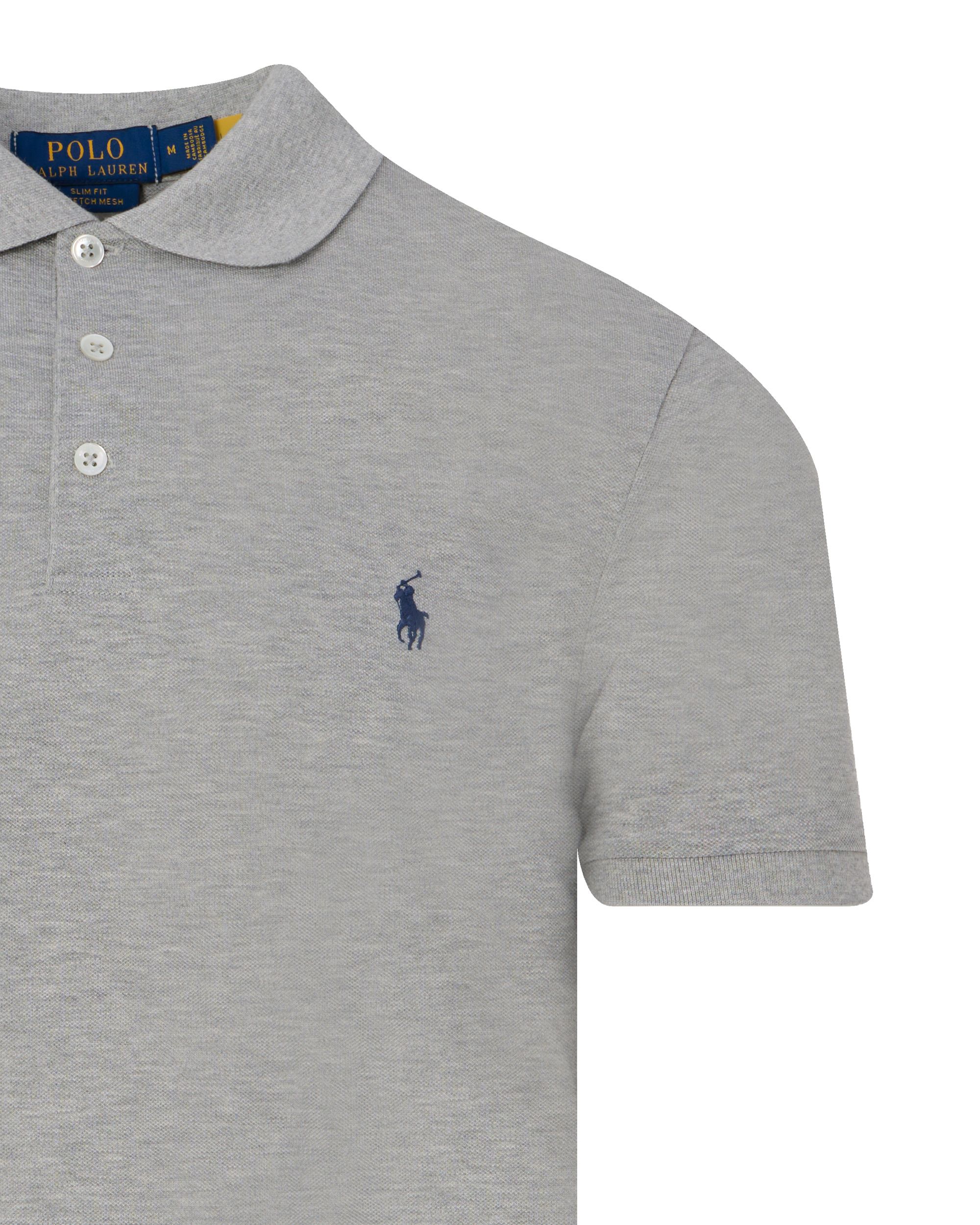 Polo Ralph Lauren Slim Fit Stretch Mesh Polo KM Donkergrijs uni 047432-001-L