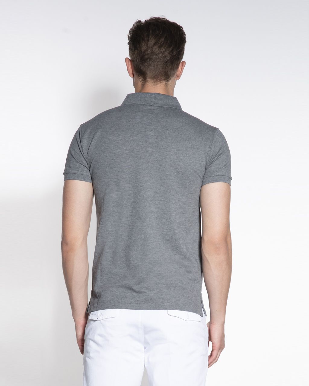 Polo Ralph Lauren Slim Fit Stretch Mesh Polo KM Donkergrijs uni 047432-001-L