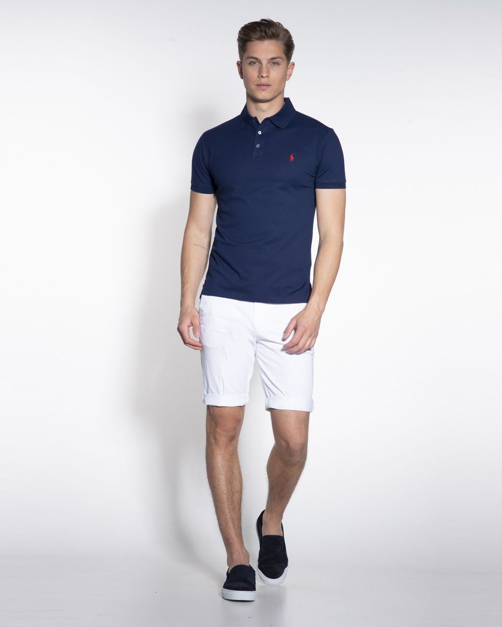 Polo Ralph Lauren Slim Fit Stretch Mesh Polo KM Donkerblauw 047432-004-L