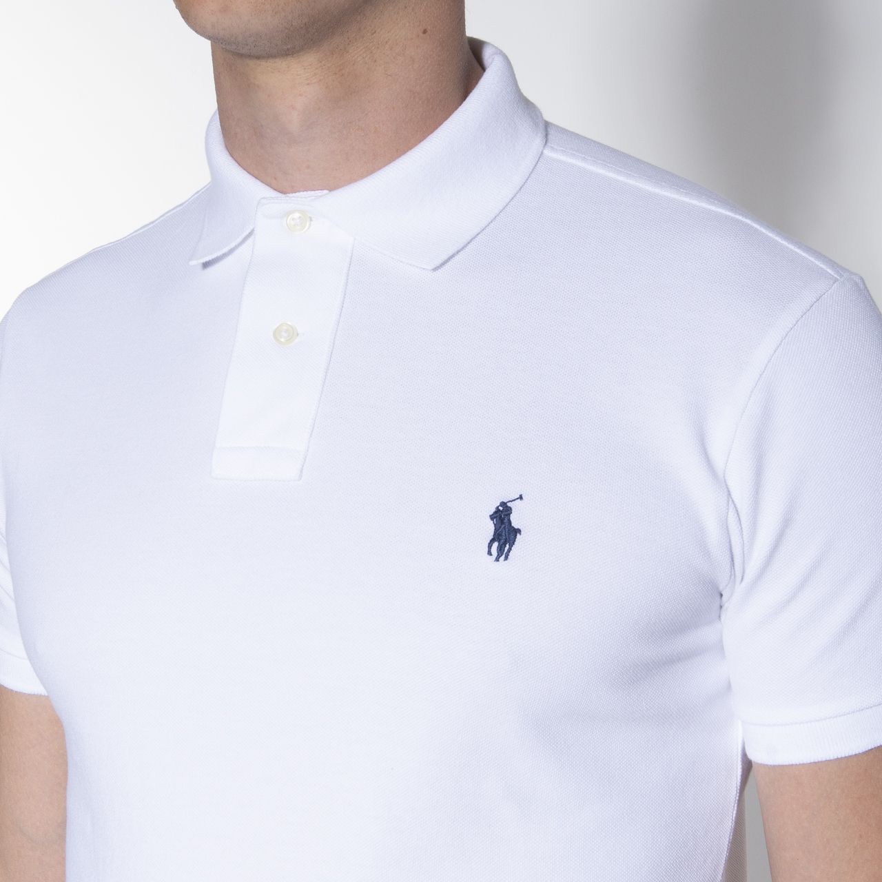 Polo Ralph Lauren Slim Fit Mesh Polo KM Wit 047433-001-L