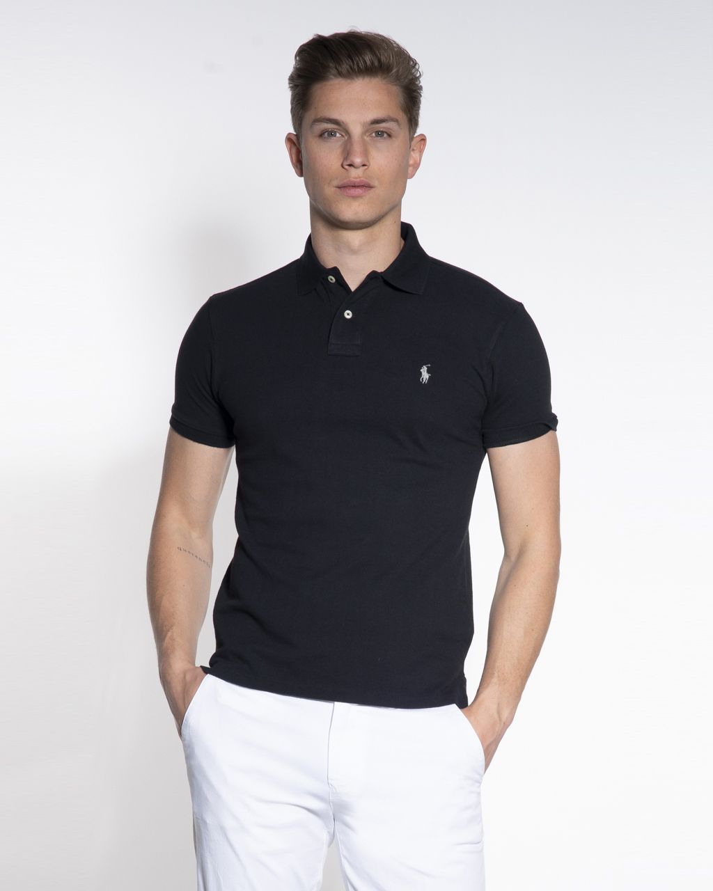 Polo Ralph Lauren Slim Fit Mesh Polo KM Zwart 047433-003-L