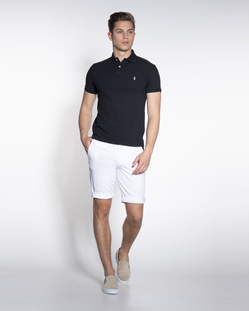 Polo Ralph Lauren Slim Fit Mesh Polo KM Zwart 047433-003-L