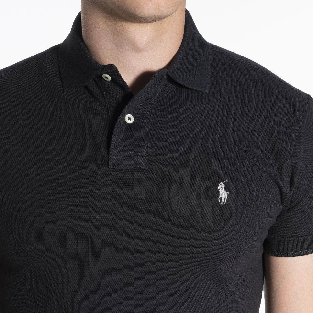 Polo Ralph Lauren Slim Fit Mesh Polo KM Zwart 047433-003-L