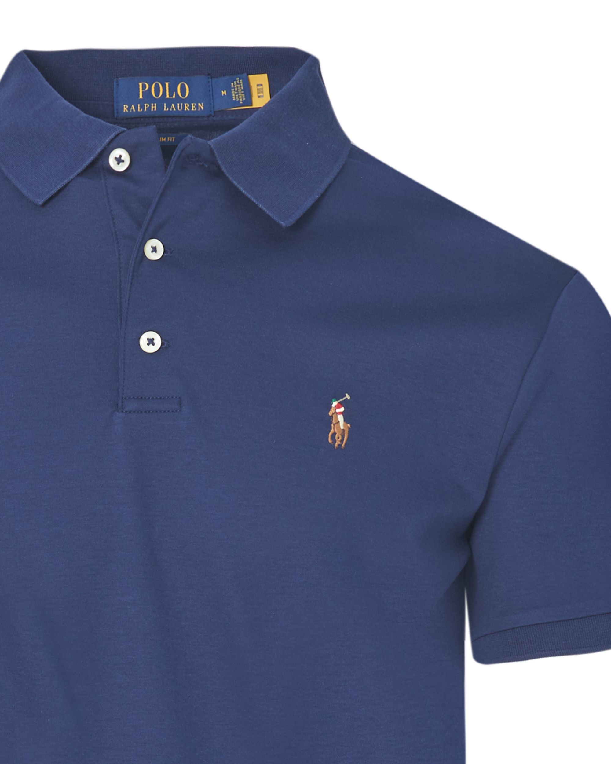 Polo Ralph Lauren Slim Fit Soft Touch Polo KM  Donkerblauw 047437-002-L