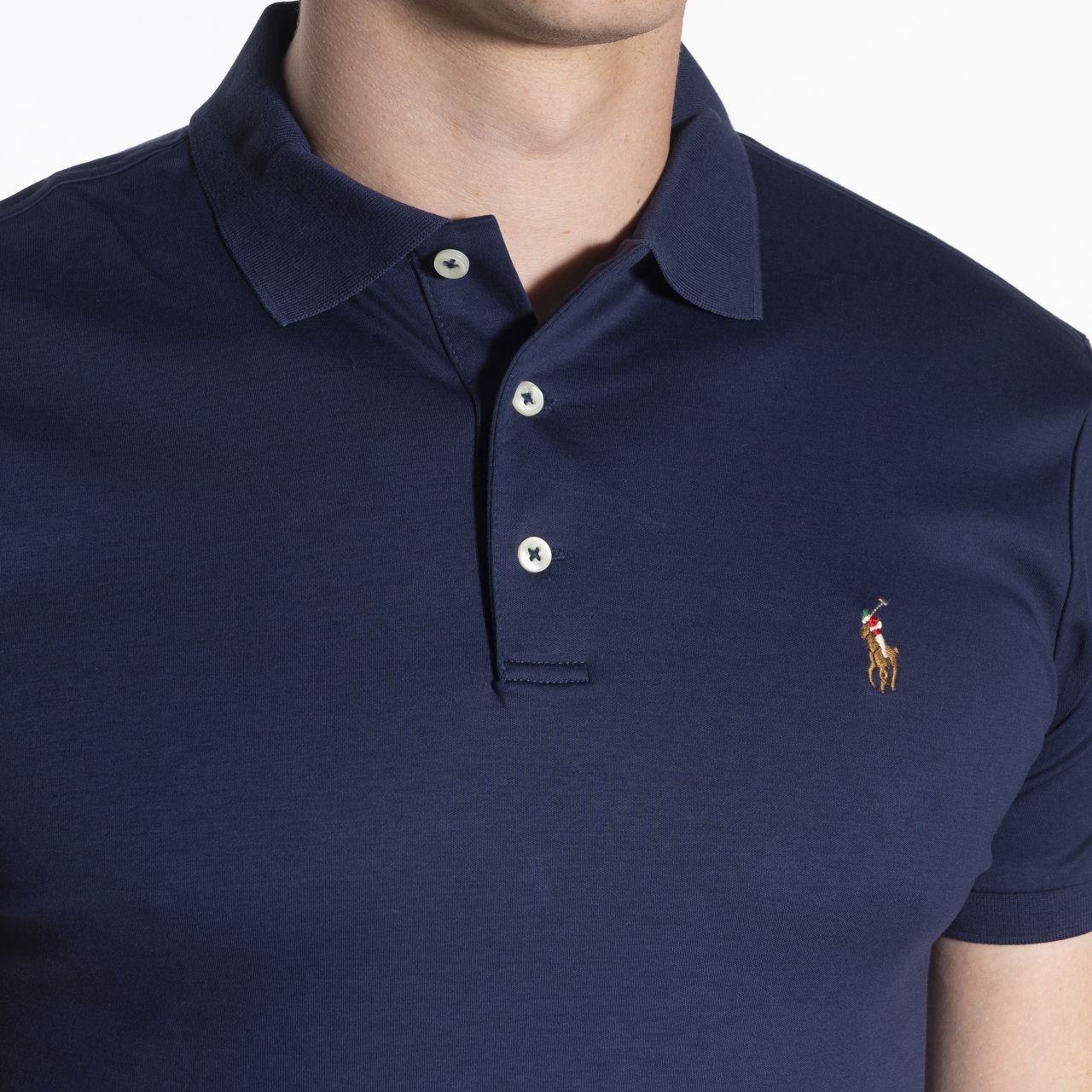 Polo Ralph Lauren Slim Fit Soft Touch Polo KM  Donkerblauw 047437-002-L