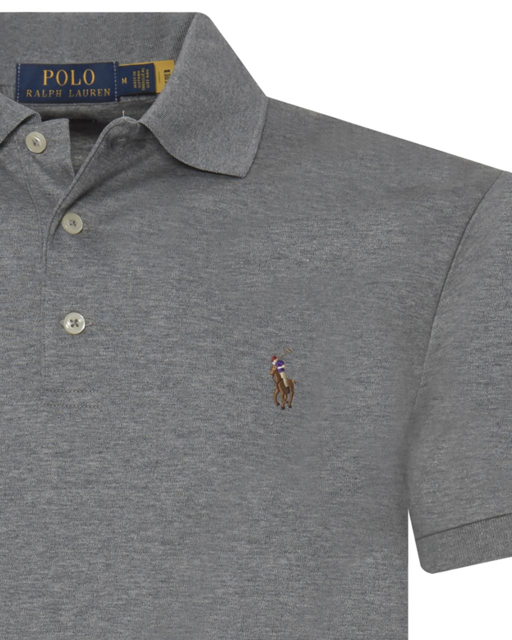 Polo Ralph Lauren Slim Fit Soft Touch Polo KM  Licht grijs 047437-005-L