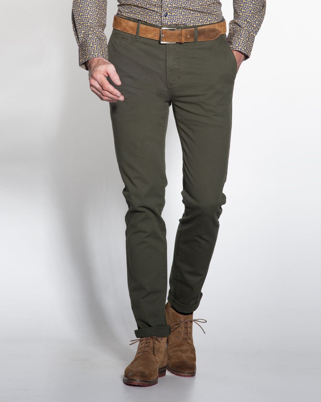 Campbell Classic Chino Donkergroen uni 050093-001-31/34