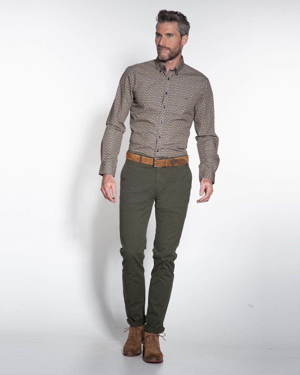 Campbell Classic Chino Donkergroen uni 050093-001-31/34