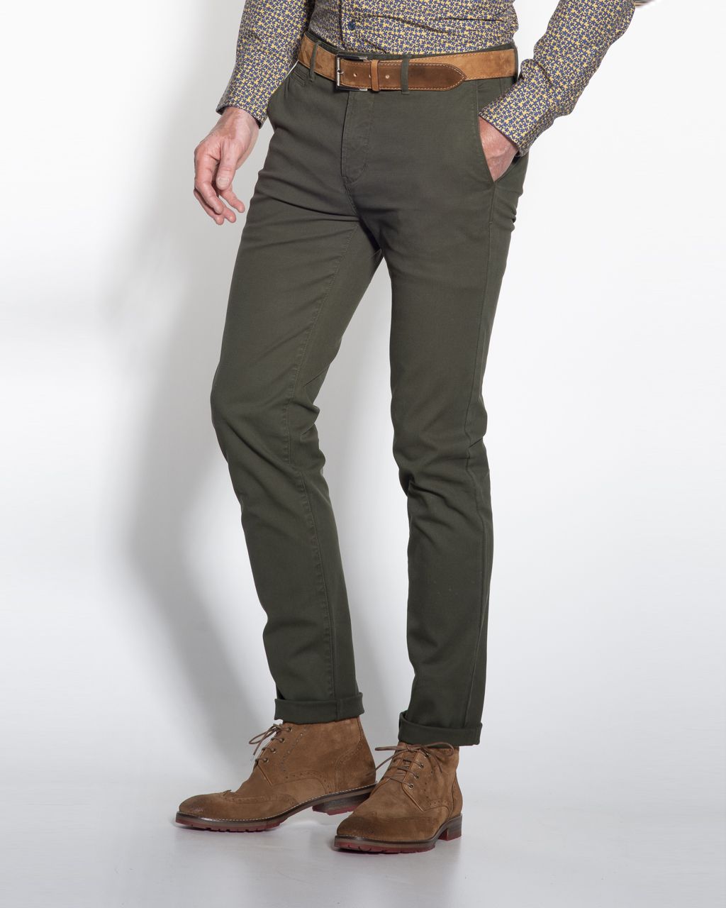 Campbell Classic Chino Donkergroen uni 050093-001-31/34