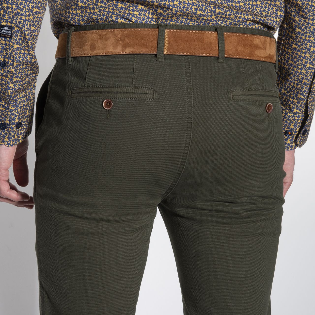 Campbell Classic Chino Donkergroen uni 050093-001-31/34