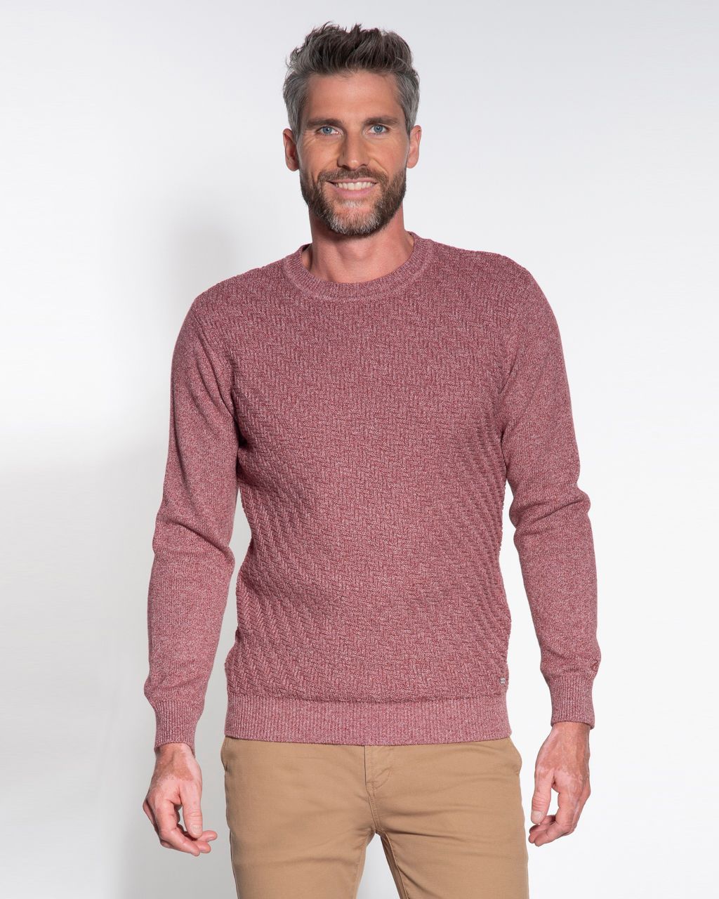 Campbell Classic Trui ronde hals Donkerrood 050100-003-L
