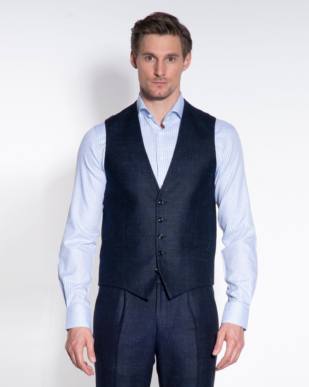 Dutch Dandies Mix & Match Gilet Donkerblauw grote ruit 050161-001-102