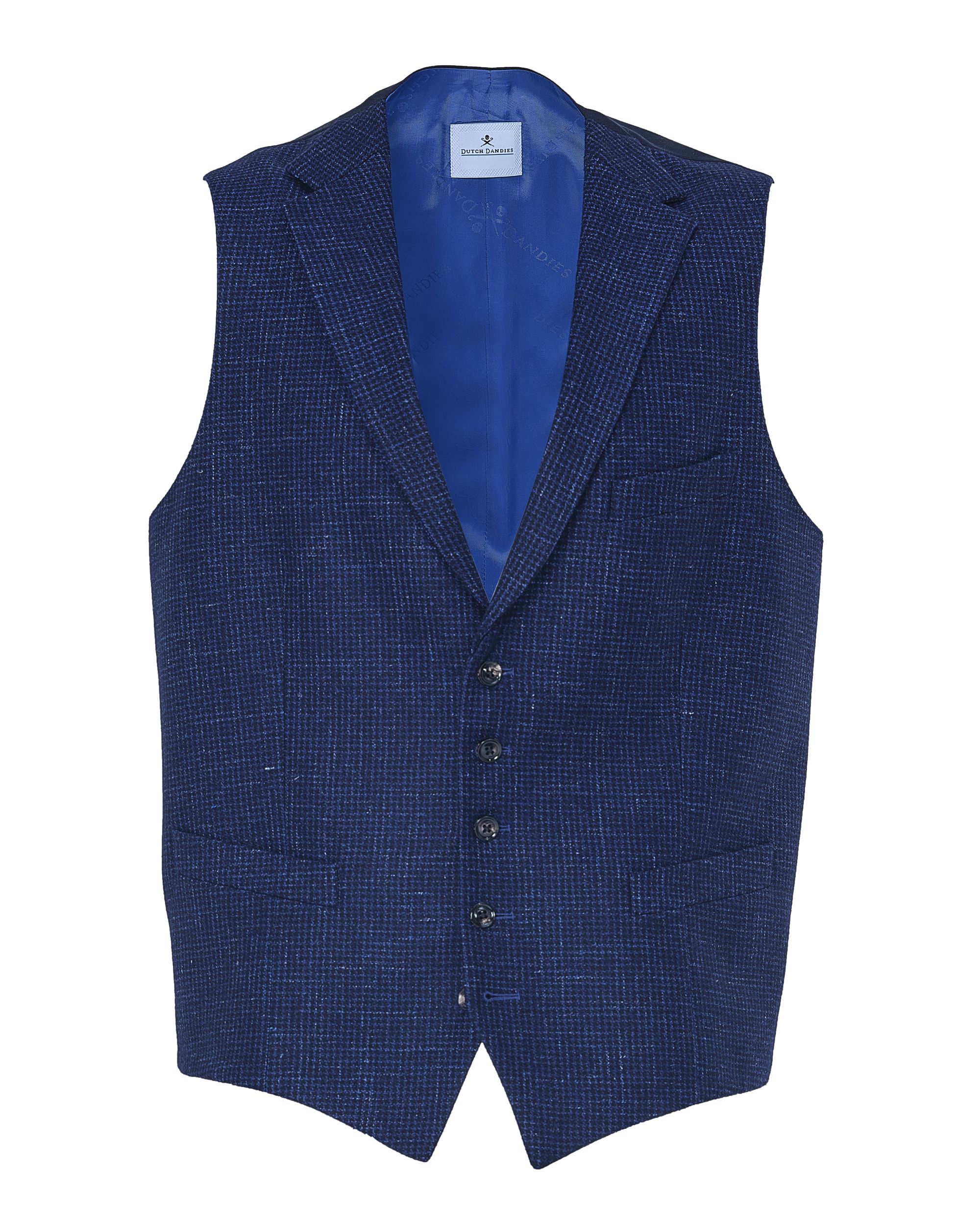 Dutch Dandies Mix & Match Gilet Donkerblauw kleine ruit 050162-001-102