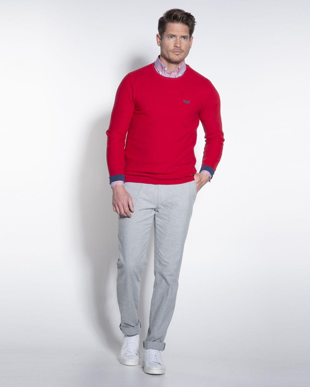 Donkervoort Trui O-hals Rood 050398-003-L