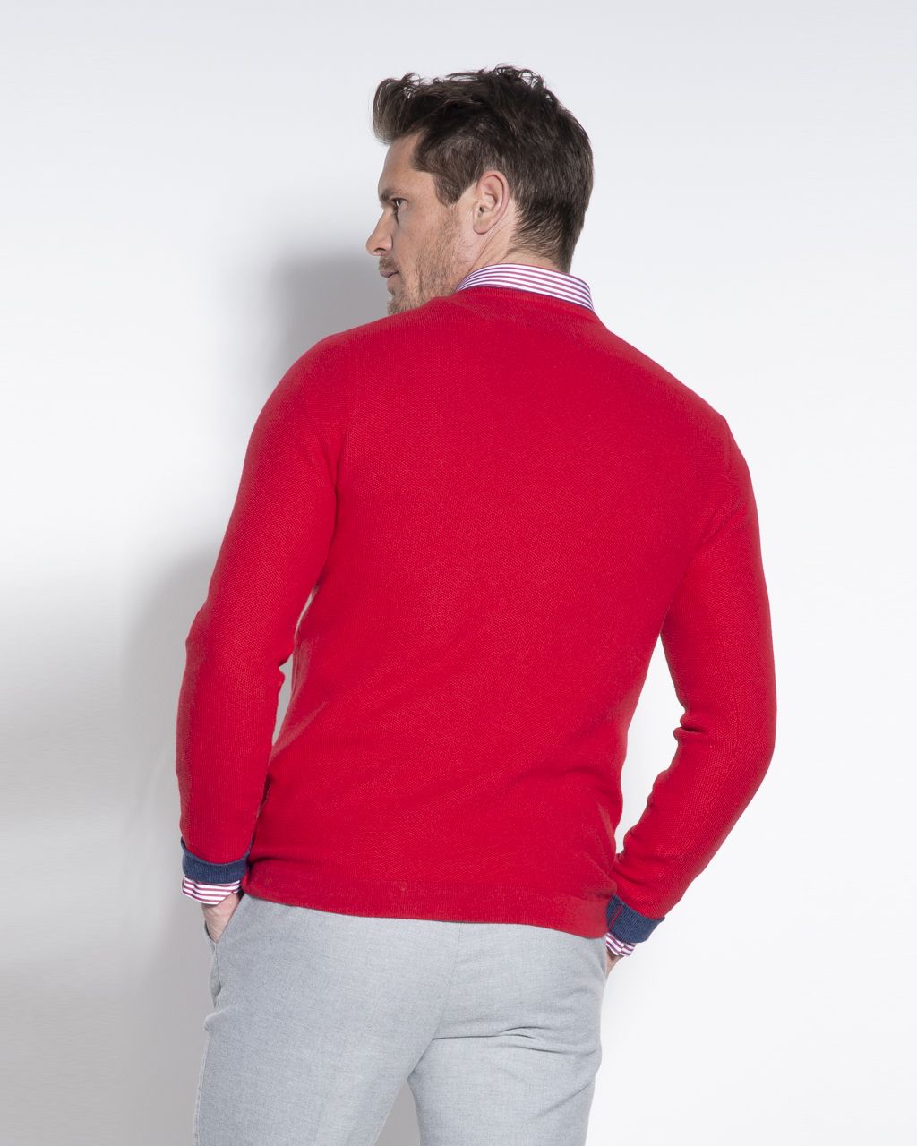 Donkervoort Trui O-hals Rood 050398-003-L