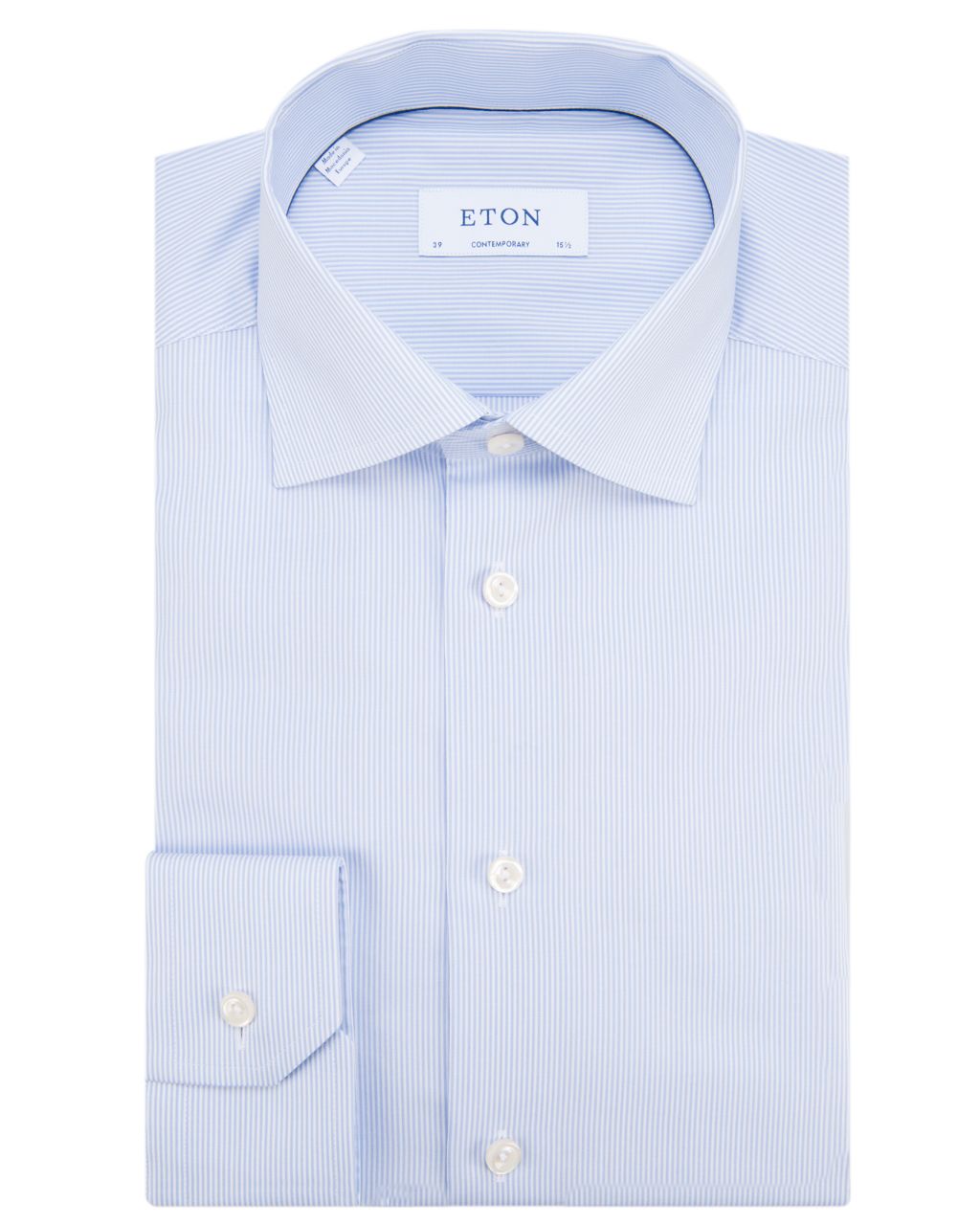 ETON Contemporary fit Overhemd LM Lichtblauw streep 050454-001-37/38