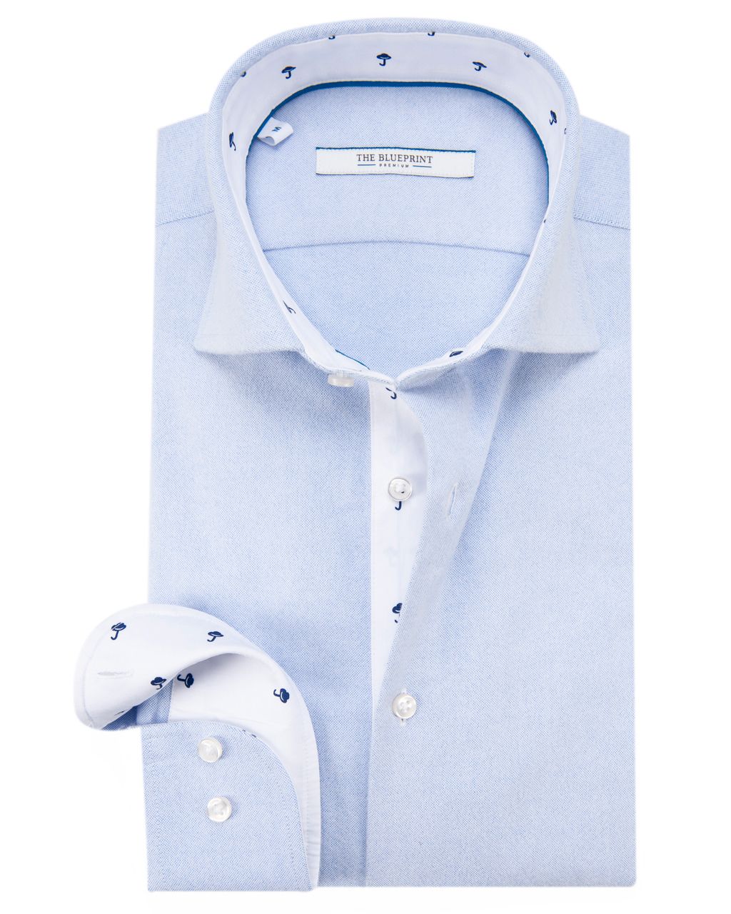 The BLUEPRINT Premium Trendy overhemd LM Lichtblauw uni 050600-001-L