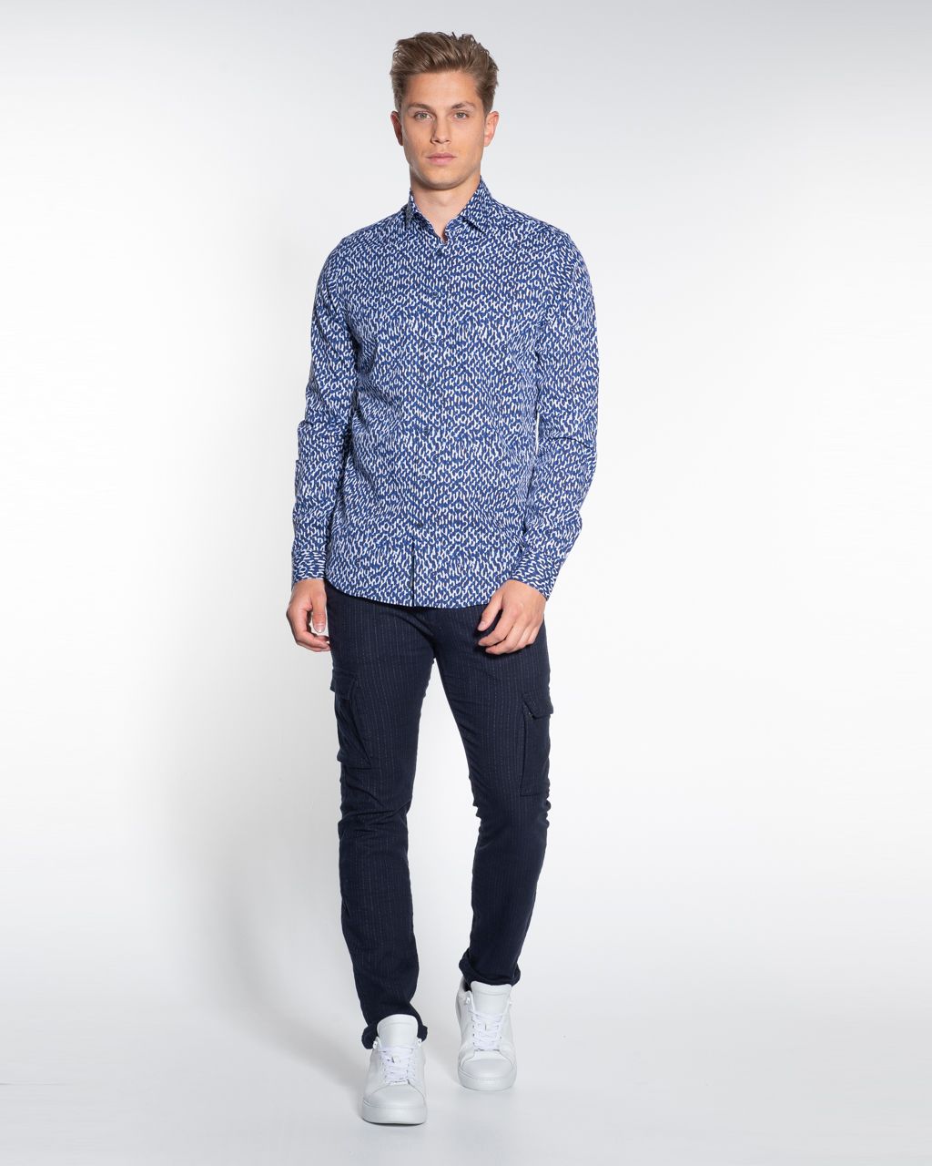 Blue Industry Casual Overhemd LM Blauw 052226-001-37