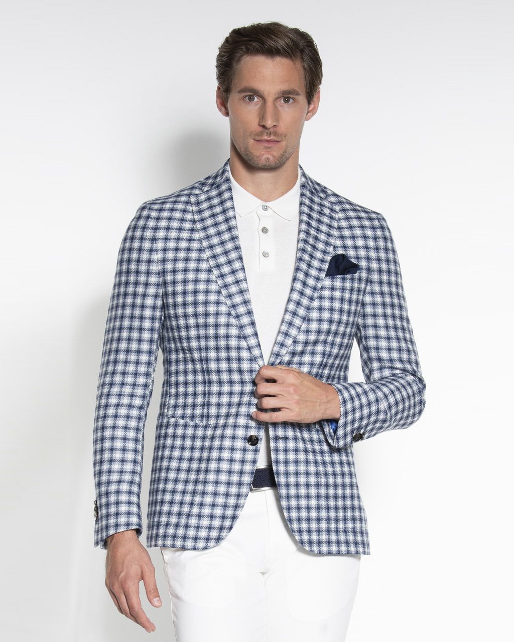 Dutch Dandies Colbert Blauw kleine ruit 052694-001-46
