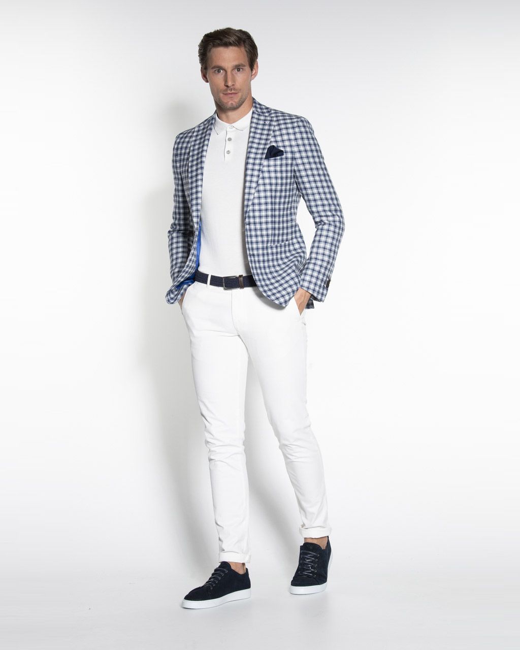 Dutch Dandies Colbert Blauw kleine ruit 052694-001-46