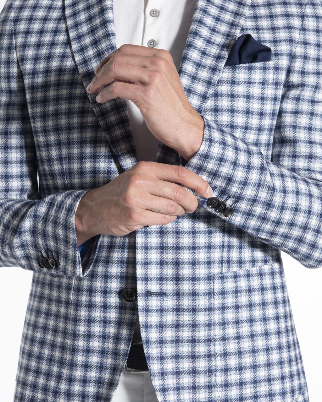 Dutch Dandies Colbert Blauw kleine ruit 052694-001-46