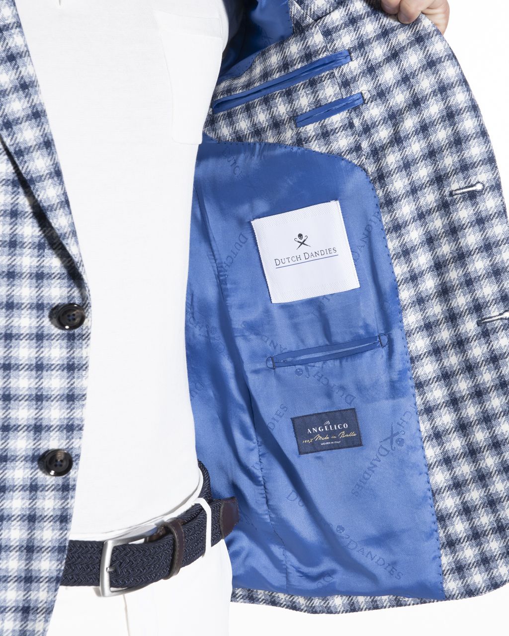 Dutch Dandies Colbert Blauw kleine ruit 052694-001-46